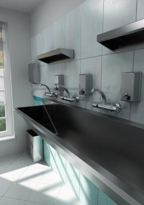 Нержавеющая раковина желоб медицинский 2250мм SLUN 56 арт: 93560 Sanela Чехия (фото, схема)