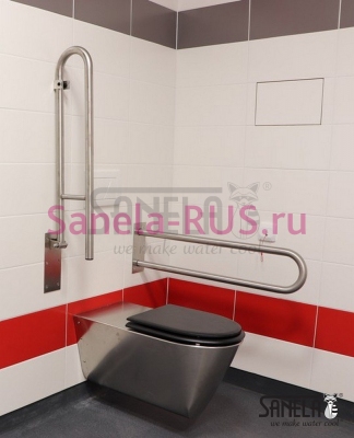 Нержавеющий откидной поручень SLZM 03SDX арт: 49037 Sanela Чехия (фото, схема)