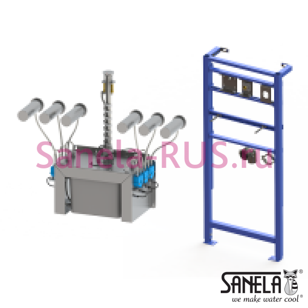 Комплект SLZN 83ER4 (4 дозатора, бачок 6л, рама)