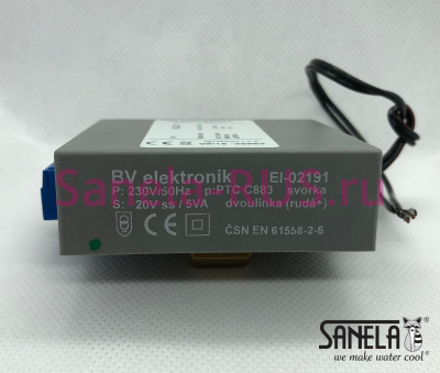 Трансформатор 230/20В пост. SLZ 02 арт: 05020 Sanela Чехия (фото, схема)