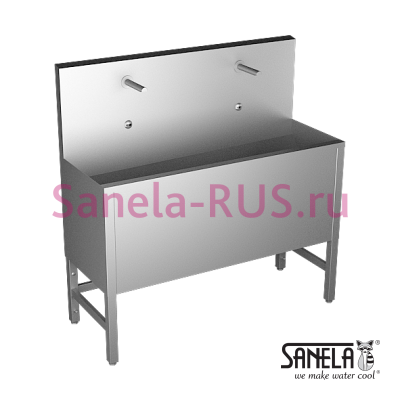 Нержавеющая мойка коллективная на ножках 1250мм SLUN 50EA арт: 93502 Sanela Чехия (фото, схема)